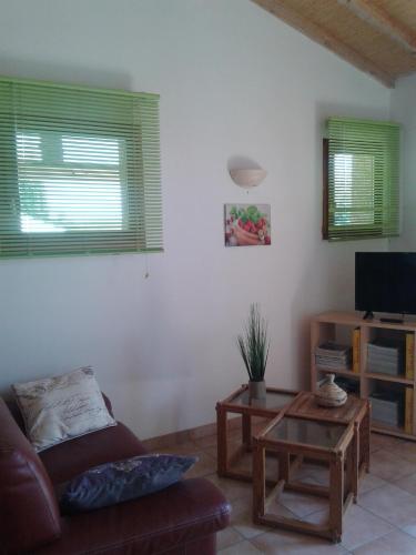 TV a/nebo společenská místnost v ubytování Gîte de la Piaferie