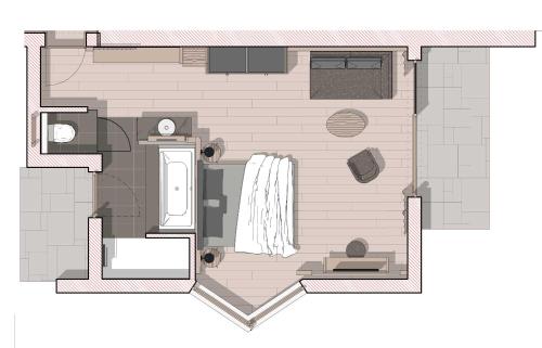 Hotel Berglandの見取り図または間取り図