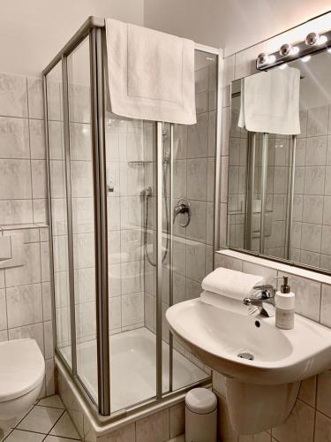 Bilik mandi di Hotel Seegarten GmbH