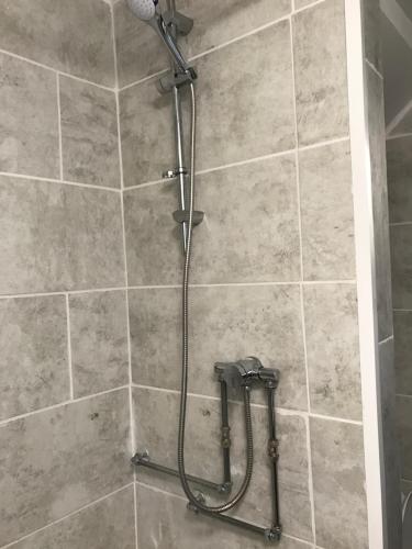 a shower with a hose in a bathroom at 2 bedroom apartment in Plymouth