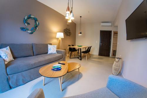 Zona de estar de Kassiopi Luxury Suites