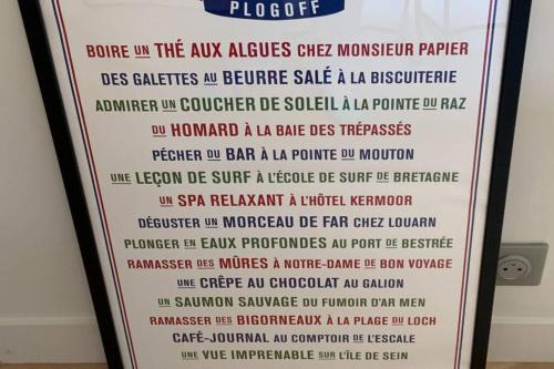 a sign that reads home on the anyvas aks advisesgeemonster paper at Maison près de la Pointe du Raz in Plogoff