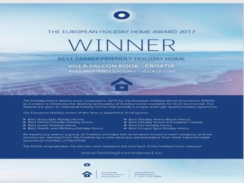 a screenshot of the winner website homepage at Villa Falcon Rook in Gruda