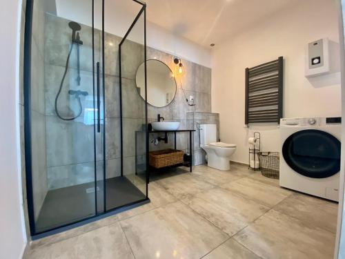 Kúpeľňa v ubytovaní apartament Hrabala