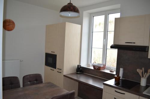Kuchyň nebo kuchyňský kout v ubytování Apartmán LESIA