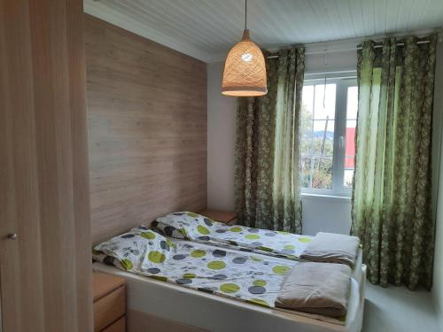 ゴロヴィンカにあるZeleny Bananの小さなベッドルーム(ベッド1台、窓付)