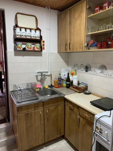 a kitchen with a sink and a counter top at Vikend kuća Čairović in Kopaonik