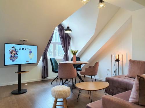 Posezení v ubytování Downtown apartment