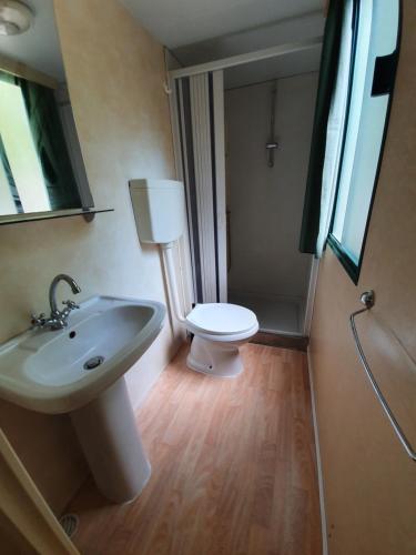 Kúpeľňa v ubytovaní NaturExpert Mobil házak-Pelso Kemping Alsóörs