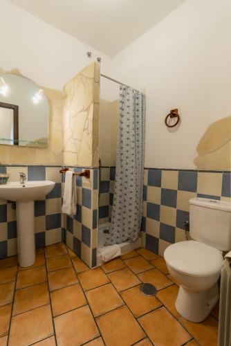 a bathroom with a toilet and a sink and a shower at Hotel Rural VII Carreras by Vivere Stays in San Pedro de Rozados