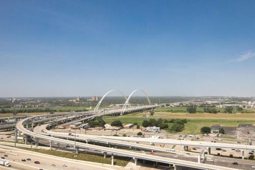 an overhead view of a highway with a bridge at Hyatt Regency Dallas in Dallas
