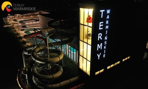 a group of bikes parked next to a building at Termy Warmińskie in Lidzbark Warmiński