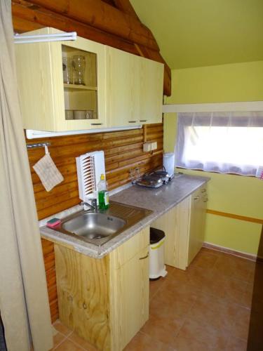 Kuchyň nebo kuchyňský kout v ubytování Chatky a apartmány Apollo na Vysočině