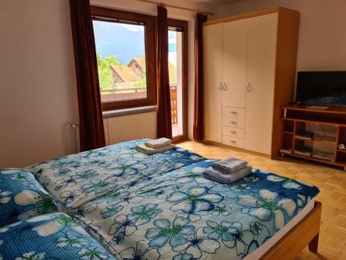 Postel nebo postele na pokoji v ubytování Apartmaji Mežan