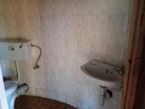 a bathroom with a sink and a toilet at Mailua Retreat in Mailua