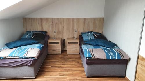 Postel nebo postele na pokoji v ubytování Mein Ferienhaus Seeburg