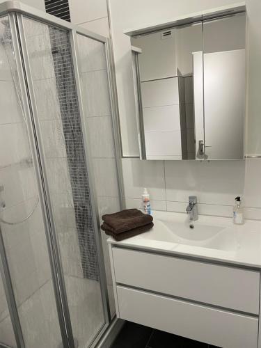 Kylpyhuone majoituspaikassa Wilhelms Havenkoje - gemütliches Innenstadtappartment