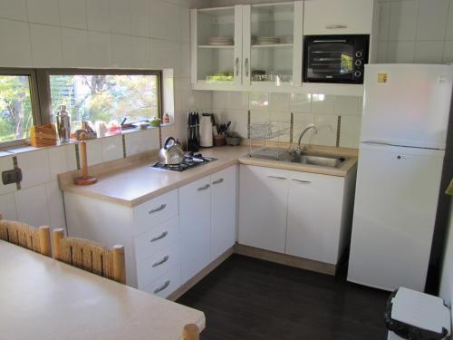 Dapur atau dapur kecil di Cabañas Ecobox Andino