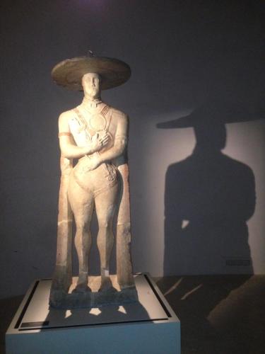 a statue of a woman on display in a museum at Villa San Giacomo in Scerni