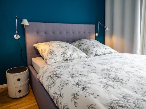 Postel nebo postele na pokoji v ubytování Swebenhus boven - FeWo mit großer Dachterrasse