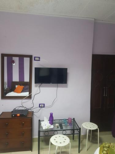 TV a/nebo společenská místnost v ubytování Downtown Inn