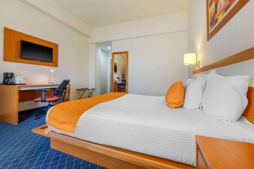 Postel nebo postele na pokoji v ubytování Greenwood Hotel Torreón