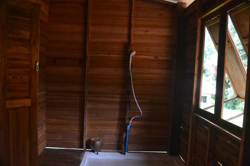 a cat sitting in the inside of a sauna at Homebar in Ko Chang