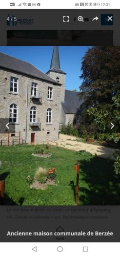 an image of a building with a screenshot of a website at Maison d'hôtes Les Notes Endormies in Walcourt