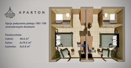 a rendering of a floor plan of a apartment at Aparton in Ustka