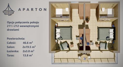 a rendering of a floor plan of a apartment at Aparton in Ustka