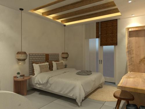 a bedroom with a large bed in a room at verykokkos collection suites mikri vigla in Mikri Vigla