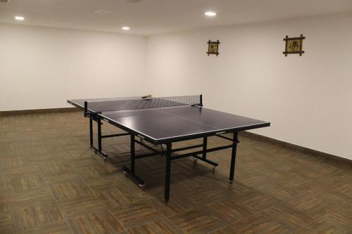 a ping pong table in the middle of a room at Diligence Hotel & restaurant in Dilijan