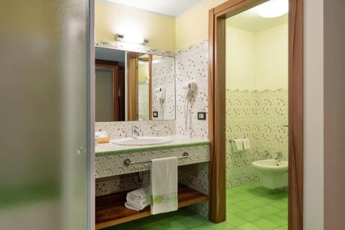 リモーネ・スル・ガルダにあるHotel Alexanderのバスルーム(洗面台、トイレ付)
