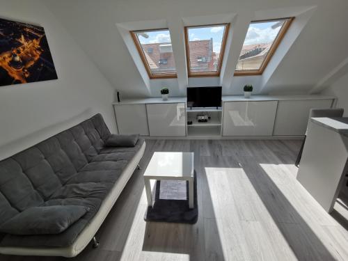 Televízia a/alebo spoločenská miestnosť v ubytovaní Antracit Apartman - free parking