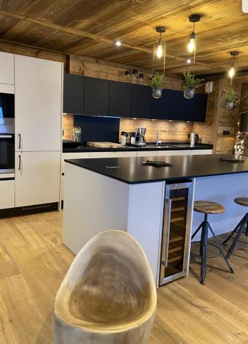 Dapur atau dapur kecil di Chalets Alaska