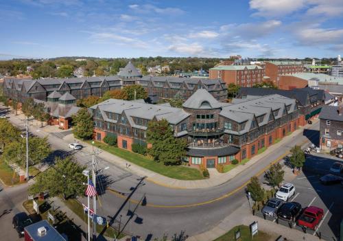 an aerial view of a large building in a city at Club Wyndham Long Wharf in Newport
