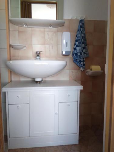 Koupelna v ubytování Martha Apartman