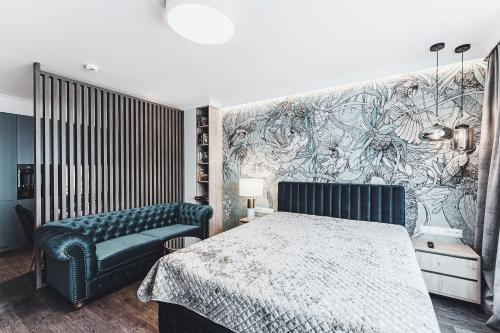 Postel nebo postele na pokoji v ubytování Apartament SPA Lublin Centrum