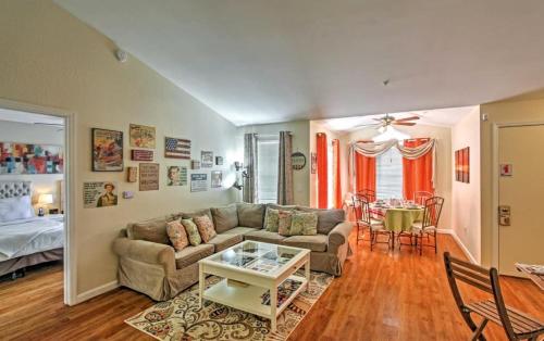 a living room with a couch and a table at Disney Adjacent in Kissimmee