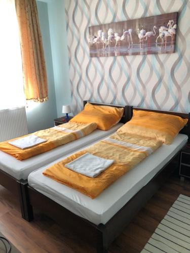 Ліжко або ліжка в номері Kiscsere Vendégház