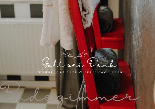 a sign that says get yourself ready for a christmas care and rejuvenating event at Ferienwohnung "Gott sei Dank" in Herzberg am Harz