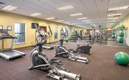 a gym with cardio machines and exercise bikes at Club Wyndham Smoky Mountains in Pigeon Forge