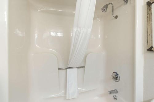 里奇蒙的住宿－Clarion Pointe Richmond North near University，浴室内配有白色淋浴帘。