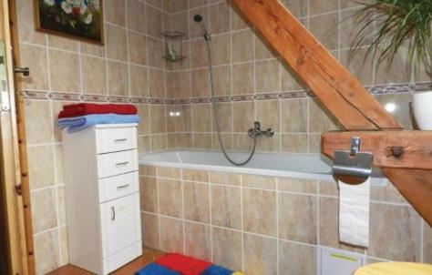 Koupelna v ubytování apartmany mlýn Strmilov
