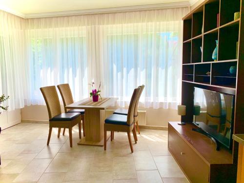 Televízia a/alebo spoločenská miestnosť v ubytovaní Balaton Apartman