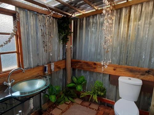 ein Bad mit einem WC und einem Waschbecken in der Unterkunft Wooden Creek Estate in Kempton Park