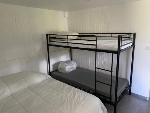 Zimmer mit 2 Etagenbetten und einem Bett in der Unterkunft Appartement dans Le Chalet in La Chapelle-en-Vercors