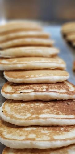 a group of pancakes stacked on top of each other at Cariblue Beach and Jungle Resort in Puerto Viejo