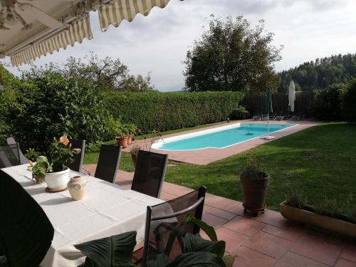 Bazén v ubytování Ferienwohnung mit Pool in Wörthersee Nähe nebo v jeho okolí