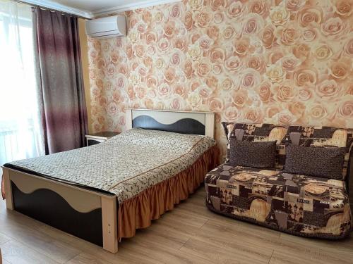 Кровать или кровати в номере Apartment Lenina 10